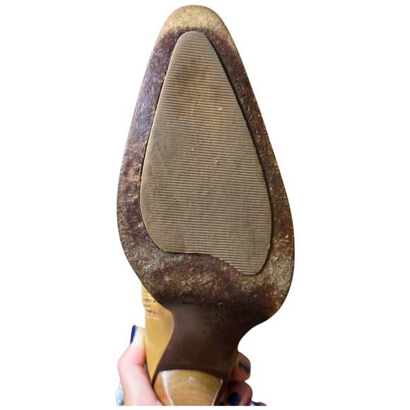 ANTONIO MELANI Jamie Glove Fit Women 9 Mid Calf Camel Leather Boots Pointed Toe - Picture 11 of 13